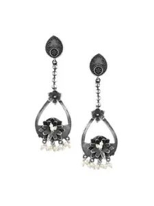Anouk Silver-Toned Contemporary Drop Earrings