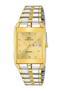 MORRIS KLEIN Men Gold-Toned Dial & Stainless Steel Bracelet Style Straps Analogue Watch