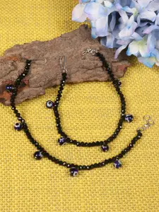 PENNY JEWELS Black Exclusive Designer Partywear Anklet