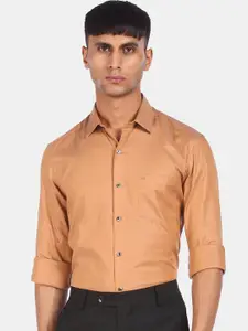 Arrow Men Yellow Slim Fit Opaque Pure Cotton Formal Shirt