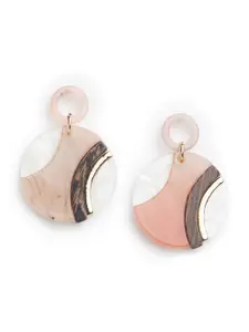 Blisscovered Pink Geometric Drop Earrings