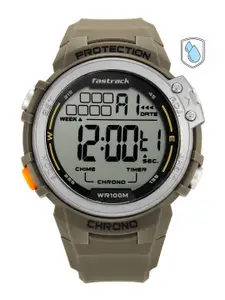 Fastrack Men Grey Dial & Green Straps Digital Watch 38068PP04