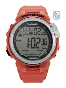 Fastrack Men Grey Dial & Red Straps Digital Watch 38068PP03