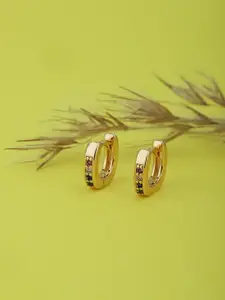 Carlton London Gold-Toned Contemporary Hoop Earrings