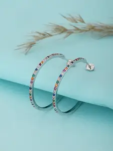 Carlton London Multicoloured Circular Hoop Earrings
