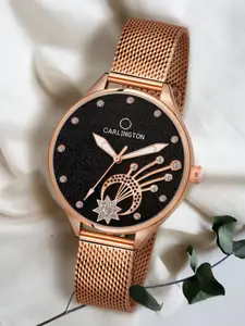 CARLINGTON Women Dial & Stainless Steel Analogue Watch - Carlington CT2020 RoseBlack