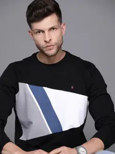 Louis Philippe Sport Men Black & White Printed Sweatshirt