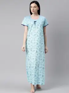 Bailey sells Blue Printed Pure Cotton Maxi Nightdress