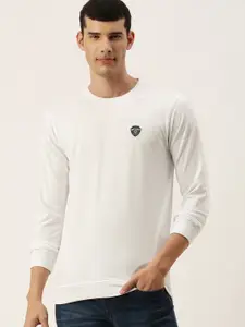 PETER ENGLAND UNIVERSITY Men White Brand Logo Printed Applique Sweatshirt