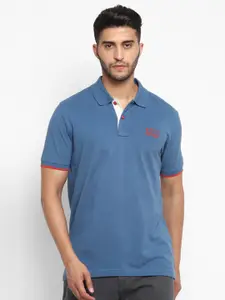 Royal Enfield Men Blue Polo Collar Cotton T-shirt