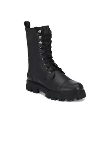 Delize Black High-Top Block Heeled Boots