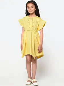BLANC9 Yellow Tie-Up Neck Dress