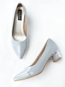SAPATOS Women Grey Block Heels