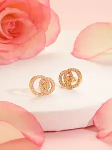 MINUTIAE Gold-Plated & White Circular Studs