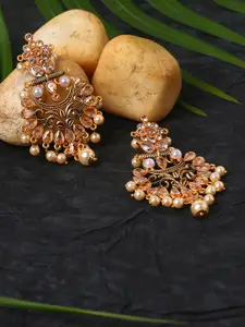 justpeachy Gold-Toned Contemporary Drop Earrings