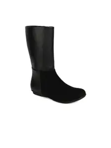 Bruno Manetti Black Suede Wedge Heeled Boots