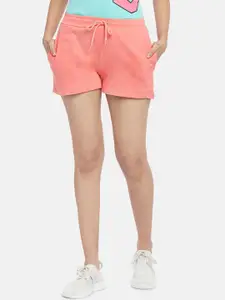 Ajile by Pantaloons Women Coral Pink Pure Cotton Regular Shorts