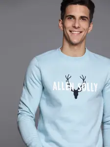 Allen Solly Men Blue Brand Logo Printed Sweatshirt