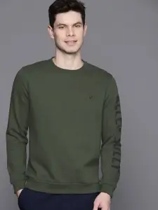 Allen Solly Men Olive Green Sweatshirt