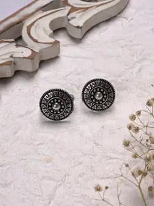 TEEJH Set Of 2 Oxidised Silver-Plated Adjustable Toe Rings