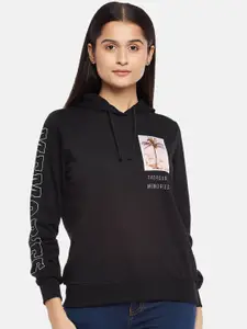 People Women Black Printed Sweatshirt