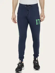 ARDEUR Men Navy Blue Solid Pure Cotton Joggers