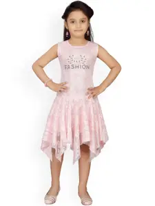 Aarika Pink Net Midi Dress