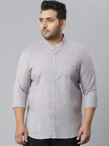 Instafab Plus Men Grey Classic Opaque Casual Shirt