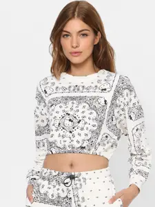 ONLY Women White Printed Sweatshirt