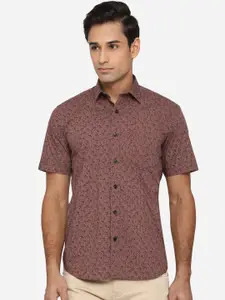 Greenfibre Men Brown Classic Slim Fit Floral Opaque Printed Casual Shirt