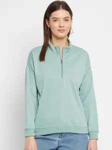 FRENCH FLEXIOUS Women Sea Green Sweatshirt