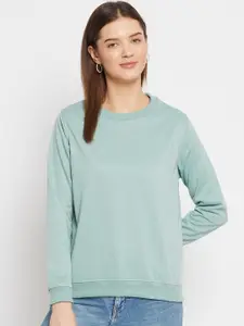 FRENCH FLEXIOUS Women Sea Green Sweatshirt