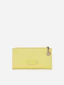Vero Moda Women Yellow & Gold-Toned PU Two Fold Wallet