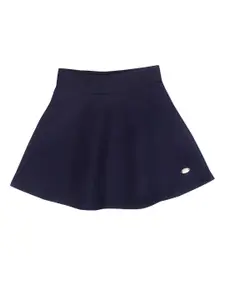 Tiny Girl Girls Navy Blue Solid Flared Mini Skirt