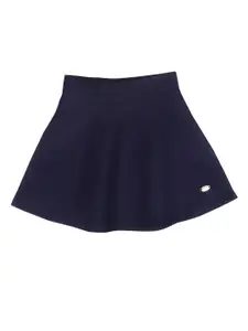 Tiny Girl Girls Navy Blue Solid Flared Above Knee-Length Skirt