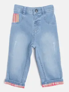 Gini and Jony Boys Blue Mildly Distressed Light Fade Mid-Rise Stretchable Jeans