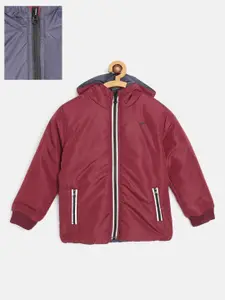 Gini and Jony Boys Maroon & Grey Reversible Tailored Jacket