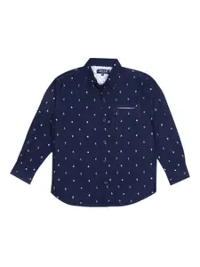 Gini and Jony Infant Boys Micro Ditsy Printed Pure Cotton Casual Shirt