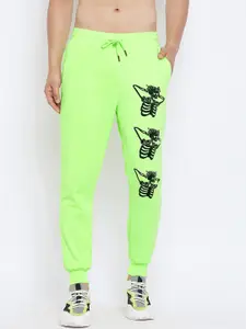 FUGAZEE Neon Green Skeleton Print Oversized Sweatpants