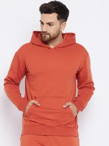 FUGAZEE Men Brown Hooded Sweatshirt