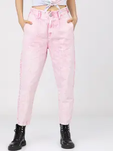 Tokyo Talkies Women Pink High-Rise Stretchable Jeans
