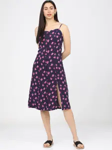 Tokyo Talkies Purple & Pink Floral Dress