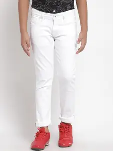 Pepe Jeans Boys White Mildly Distressed Jeans