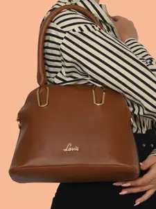 Lavie Ketamine Women Brown PU Structured Small Satchel Handbag