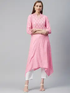 Rangriti Women Pink Ethnic Motifs Printed Kurta
