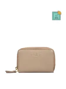 Eske Women Beige Marcie Leather Zip Around Wallet