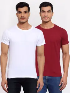 FERANOID Men White 2 Applique T-shirt
