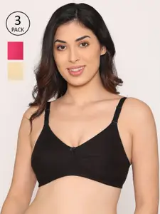 Kalyani Pack of 3 Cotton High Support  Non-Padded Everyday T-Shirt Bra