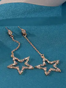 AMI Rose Gold Contemporary Drop Earrings