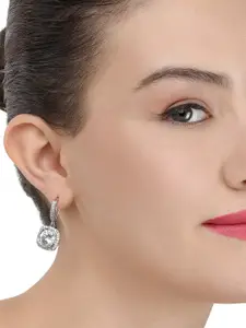 AMI Silver-Toned Contemporary Drop Earrings
